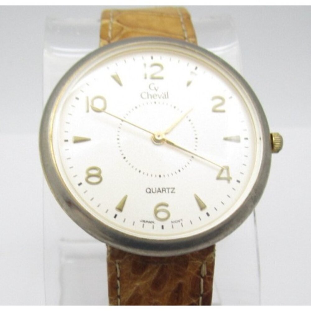 Women Cheval Quartz WR‎ Analog 38mm Round Watch (I12) "New Battery"